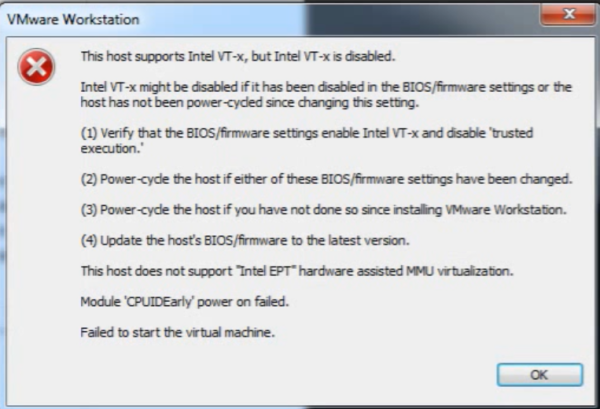 Quick Guide to fix Error "This host supports Intel VT-x" in VMware ...
