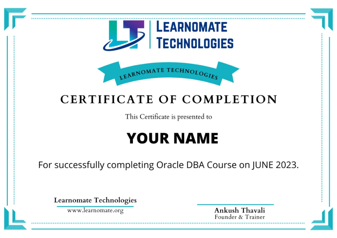 Learnomate Technologies - Certificate of completion