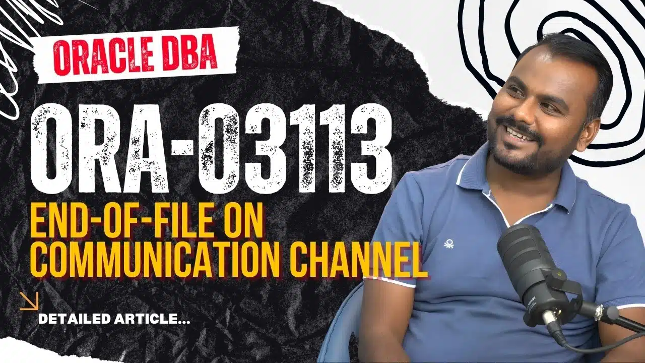 Oracle DBA troubleshooting ORA-03113 End-of-File on Communication Channel error