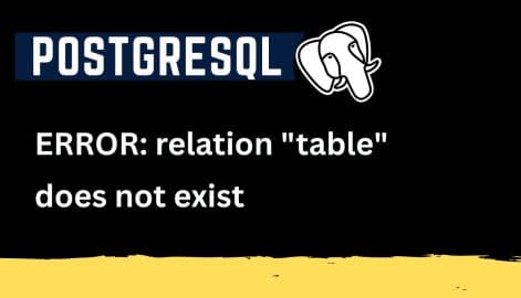 PostgreSQL relation does not exist